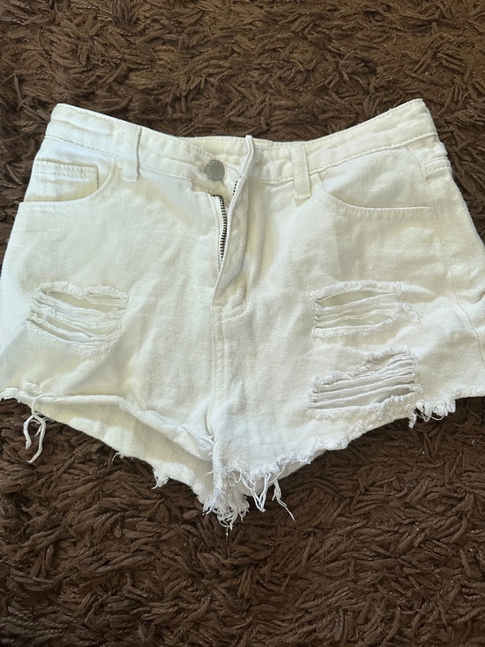 White denim shorts